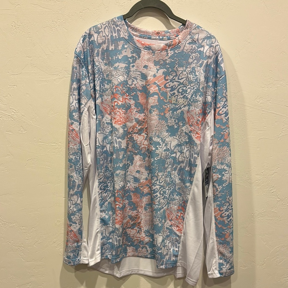 Huk Icon X Blue and Orange Performance Shirt